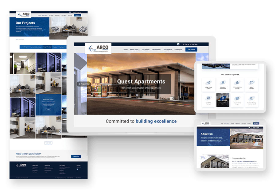 Darwicoly created the website for construction company ARCO to present their services